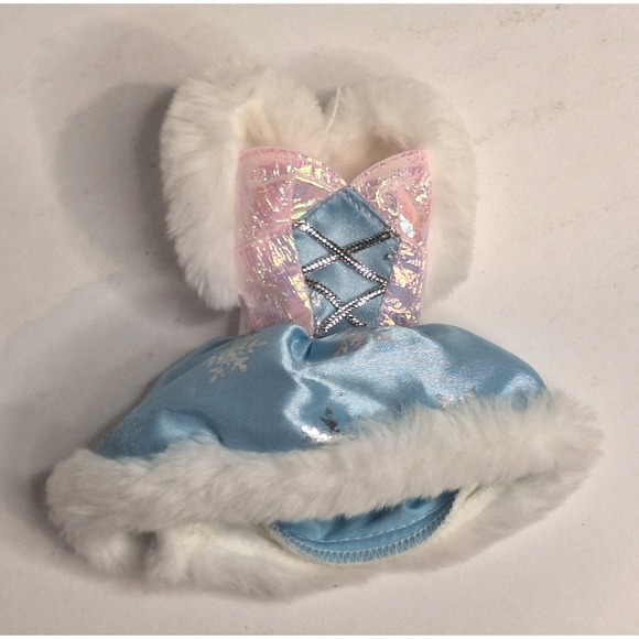 Barbie Other - Blue Pink Snowflake Doll Dress White Faux Fur Trim Barbie 90s skate star